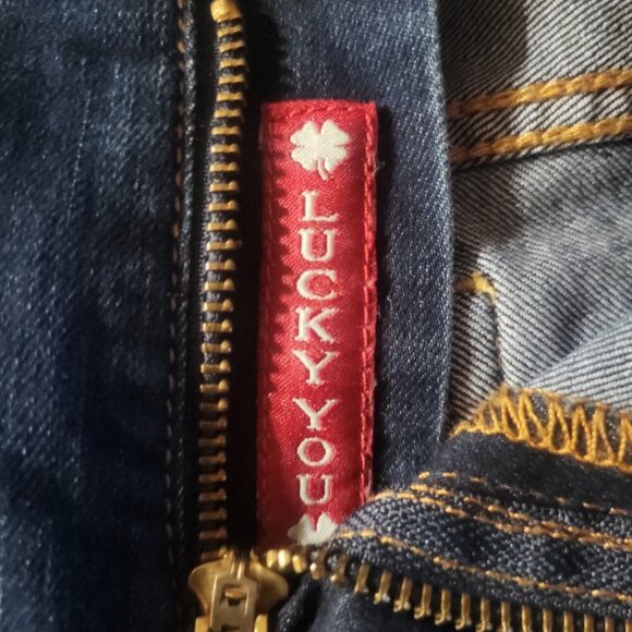 Lucky "Lola Straight" Dark Blue Denim with Contrast Stitching - Size 10/30 - Picture 10 of 11